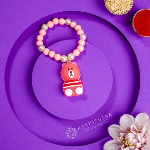 Cute Teddy Beads Rakhi Gift