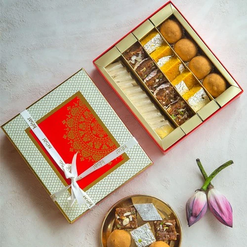 Sending Desi Sweets Kesar Gift Box