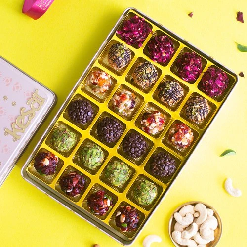 Luxurious Laddoos Box By Kesar