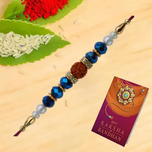 Charming Blue Stone Auspicious Rakhi