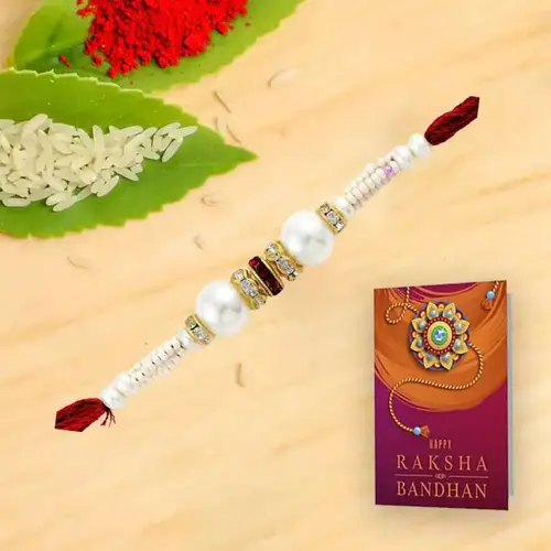 Fabulous Twisted Pearl Design Rakhi