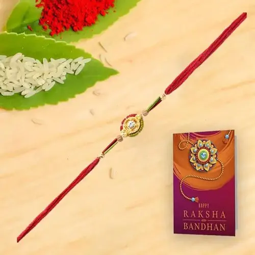 Awe-strirring Coloured Stone Rakhi