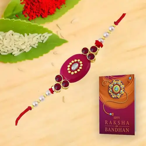 Gleaming Stone n Pearl Rakhi