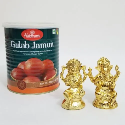 Sacred Laxmi Ganesha Pair & Sweet Indulgence