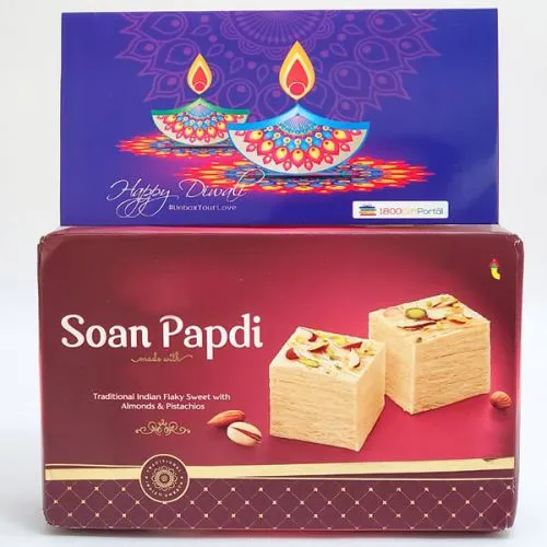 Diwali Delight: Soan Papdi & Card